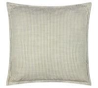 Yard furn Truro Striped Feather Filled Cushion - Classic Stripe 100% Cotton Slub Texture Oxford Edge Decorative Pillow (Moss - 45x45cm)