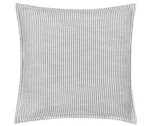 Yard furn Truro Striped Feather Filled Cushion - Classic Stripe 100% Cotton Slub Texture Oxford Edge Decorative Pillow (Grey - 45x45cm)