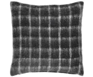 Yard Furn Yarrow Check Feather Filled Cushion - Faux Mohair Wool Blend Cushion (Storm Grey - 45x45cm)