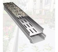 Yard Garden Exterior Trench Drain System, 60 100 Cm Length Pebble Filled Groove Drainage Ditch, Channel Drainage With Stainless Steel Drain Grate(100 X 15 X 30cm)