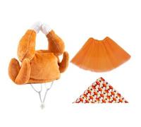 Yard Geese Outfits - Seasonal Geese Costume, Headwear Tutu Bib, Outdoor Holiday Decor, Thanksgiving Design Outfit, Decorative Statue, Outfit Accessory for Front Yard, Camping Grounds, 16.6 Inches