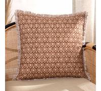 Yard Georgi Geometric Cotton Fringed Feather Rich Filled Cushion