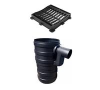 Yard Gully 300x600mm with Trap & B125 Hinged Gully Grate 2-Piece Set