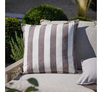 Yard Hayle Brown Stripe Cotton Reversible Cushion 50 x 50cm - Wilko