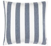 Yard Hayle Cotton Outdoor Cushion Cover - Reversible Striped Garden Cover Only (Navy - Cushion Cover Only, 50 x 50 cm)