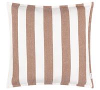 furn. Yard Hayle Cotton Outdoor Cushion Cover - Reversible Striped Garden Cover Only (Pecan - Cushion Cover Only, 50 x 50 cm)