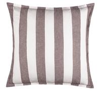 Yard Hayle Cushion Cover - Reversible Water Resistant Striped Soft Cotton Outdoor Decorative Case (Chocolate - 50x50cm)