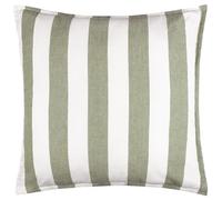 Yard Hayle Cushion Cover - Reversible Water Resistant Striped Soft Cotton Outdoor Decorative Case (Lichen - 50x50cm)