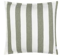 Yard Hayle Polyester Filled Cushion - Reversible Water Resistant Striped Soft Cotton Outdoor Decorative Pillow (Moss - 50x50cm)
