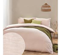 Yard Heaton Stripe 100% Cotton Duvet Cover Set - Single - Baked Earth