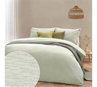 Yard Heaton Stripe 100% Cotton Duvet Cover Set - Super King - Khaki