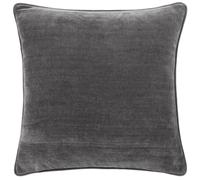 Yard Heavy Chenille Cushion Cover - Piped Soft Velvet Textured Earthy Tones (Charcoal - 50x50cm)