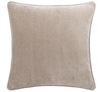 Yard Heavy Chenille Polyester Filled Cushion - Piped Soft Velvet Textured Earthy Tones (Greige - 50x50cm)