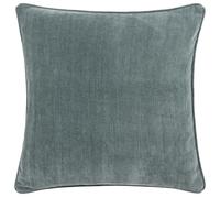 Yard Heavy Chenille Polyester Filled Cushion - Piped Soft Velvet Textured Earthy Tones (Marine - 50x50cm)