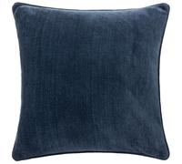 Yard Heavy Chenille Polyester Filled Cushion - Piped Soft Velvet Textured Earthy Tones (Navy - 50x50cm)