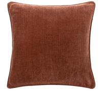Yard Heavy Chenille Polyester Filled Cushion - Piped Soft Velvet Textured Earthy Tones (Nutmeg - 50x50cm)