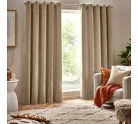 Yard Heavy Natural Chenille Room Darkening Eyelet Curtains