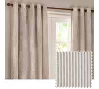 Yard Hebden 100% Cotton Blackout Eyelet Curtain Pair in Natural | Size: 229 cm width x 183 cm drop Yard Natural 229 cm width x 183 cm drop