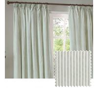 Yard Hebden 100% Cotton Blackout Pencil Pleat Curtain Pair in Pale Green | Size: 168 cm width x 183 cm drop Yard Pale Green 168 cm width x 183 cm drop
