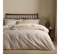 Yard Hebden 100% Cotton Stripe Duvet Cover Set (Caramel,King) | Reversible Stripe Design Soft Breathable Comfort Bedding