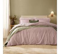 Yard Hebden 100% Cotton Stripe Duvet Cover Set (Rosewood,Double) | Reversible Stripe Design Soft Breathable Comfort Bedding