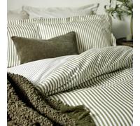 Yard Hebden Bedding Bundle, Super King Duvet Cover Set, Fitted Sheet & Pillowcases, Olive Green