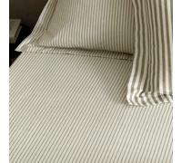 Yard Hebden Melange Mole Brown Stripe Fitted Sheet - Double, Mole