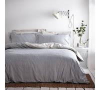 Yard Hebden Melange Navy/Grey Stripe Duvet Cover Set - SUPER KING, NAVY GREY
