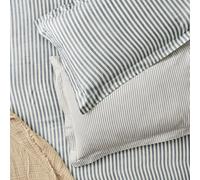 Yard Hebden Mélange Stripe 100% Cotton Pillowcase Pair in Blue | Size: Standard Pillow Case Yard Blue Standard Pillow Case