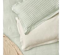 Yard Hebden Mélange Stripe 100% Cotton Pillowcase Pair in Bottle Green | Size: Standard Pillow Case Yard Bottle Green Standard Pillow Case