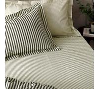 Yard Hebden Mélange Stripe Cotton Fitted Sheets - Super King - Black