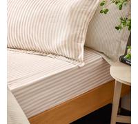 Yard Hebden Midi Stripe Fitted Sheet (Blush, Single)