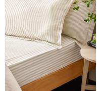 Yard Hebden Midi Stripe Fitted Sheet (Natural, Single)