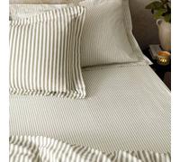 Yard Hebden Narrow Stripe 100% Cotton Fitted Sheet in Brown | Size: Super King Fitted Yard Brown Super King Fitted