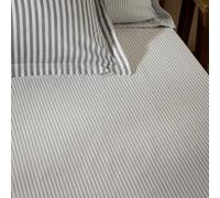 Yard Hebden Narrow Stripe Fitted Sheet (Grey, Super King)