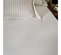 Yard Hebden Narrow Stripe Fitted Sheet (Natural, Super King)