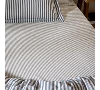 Yard Hebden Narrow Stripe Fitted Sheet (Navy, Super King)
