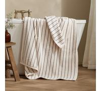 Yard Hebden Narrow Stripe Cotton XL Bath Sheet (Mole, 100 x 180 cm)