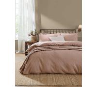 YARD Hebden Pure Cotton Seersucker Bedding Set Soft Pink