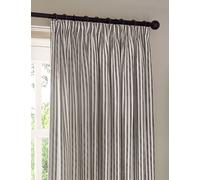 YARD Hebden Pure Cotton Striped Curtains Grey Mix