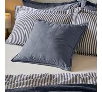 Yard Hebden Quilted Washed Cotton Cushion Cover, Denim Blue, 55 X 55Cm