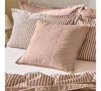 Yard Hebden Quilted Washed Cotton Feather Filled Cushion, Cotta, 55 X 55Cm