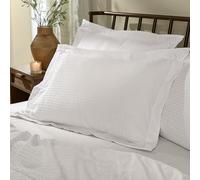 Yard Hebden Relaxed Seersucker Pillowcase Pair - Soft Cotton Textured Pillow Covers (Chalk - 75x50cm)