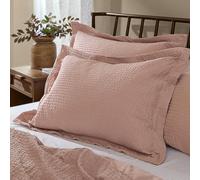 Yard Hebden Relaxed Seersucker Pillowcase Pair - Soft Cotton Textured Pillow Covers (Cotta - 75x50cm)