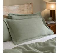 Yard Hebden Relaxed Waffle Pillowcase Pair (Green)