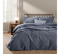 Yard Hebden Seersucker Duvet Cover Set (Denim Blue, Double)