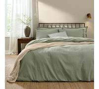 Yard Hebden Seersucker Duvet Cover Set (Green, Super King)