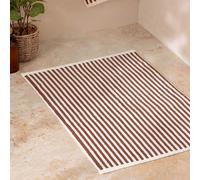 furn. Yard Hebden Striped Cotton Bath Mat - Pecan - 50x70cm