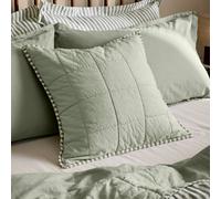 Yard Hebden Striped 100% Cotton Cushion in Green | Size: 55 cm x 55 cm Yard Green 55 cm x 55 cm