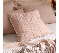 Yard Hebden Striped 100% Cotton Cushion in Tan | Size: 55 cm x 55 cm Yard Tan 55 cm x 55 cm